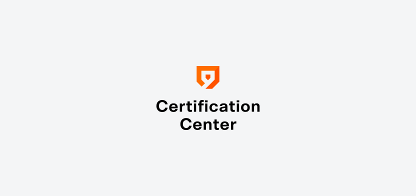 Certification Center vertical logo on a light gray backgroundd