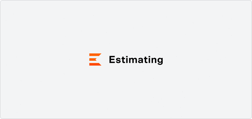 Estimating horizontal logo on a light gray background
