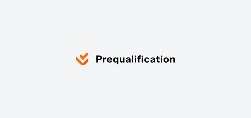 Prequalification horizontal logo on a light gray background