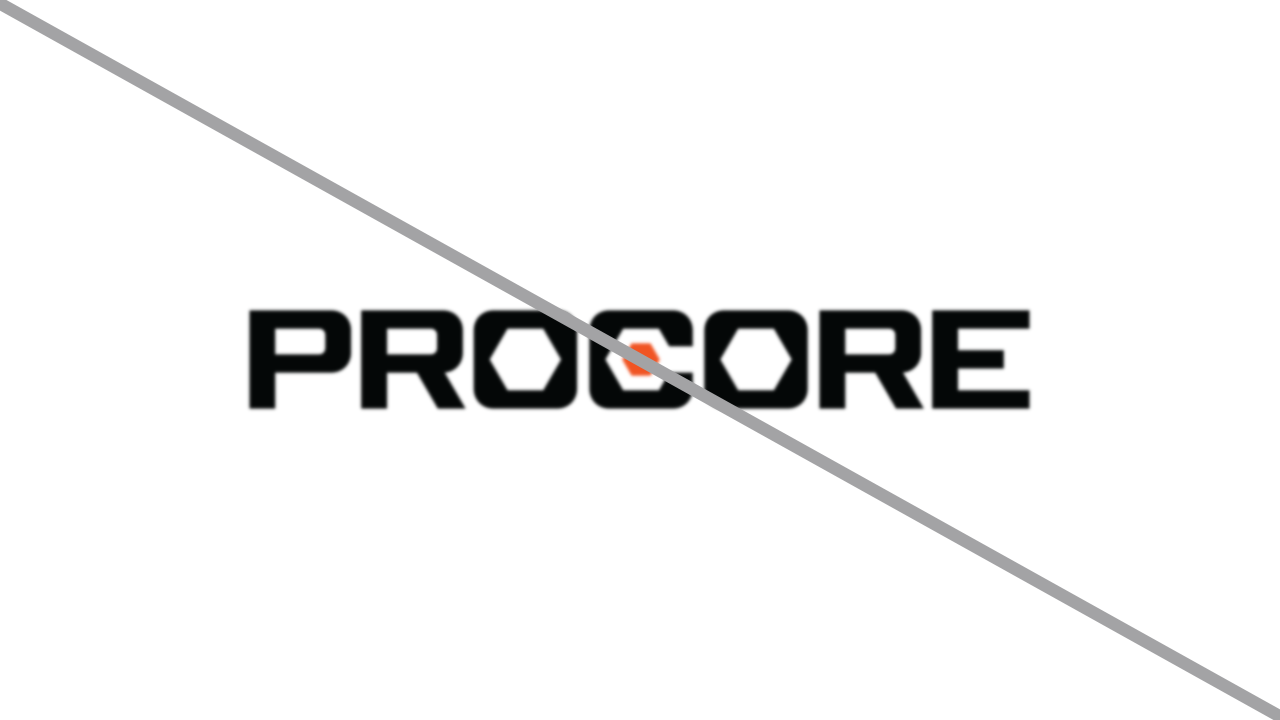 Procore logo on a dark background